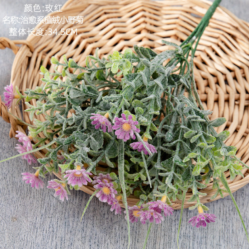 Charming Rustic Wildflower Arrangement - Lifelike Daisy & Grass Bouquet for Home Decor and Wedding Celebrations - GF15956B