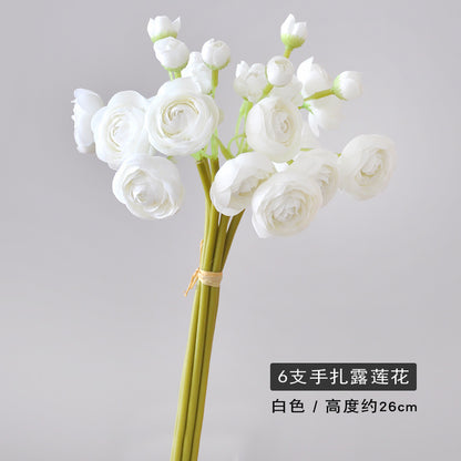 Stunning Miniature Handheld Bouquet of Artificial Flowers - Perfect for Wedding, Bridesmaid Photography Props, Home Décor, and Lotus Flower Arrangements