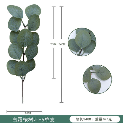 Realistic Eucalyptus Branch with Fruit - Short Stems for DIY Decor, Perfect for Home and Office, Lifelike Faux Plants with Money Leaves