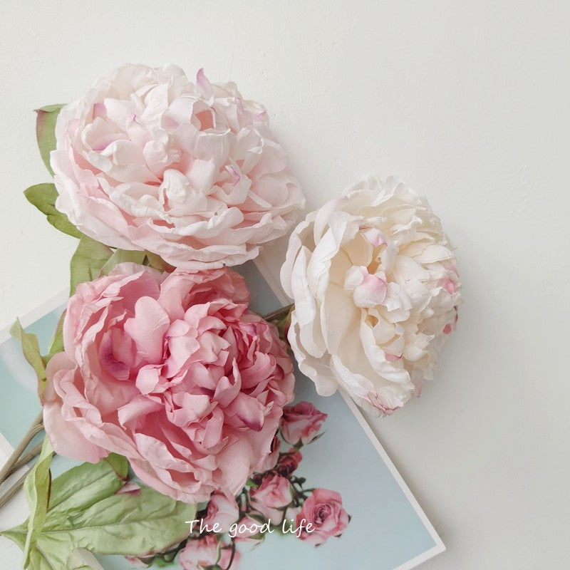 Stunning American-Style Faux Peony Bouquet in Soft Pink and White – Perfect for Living Room Decor, Photography Props, and Creative Space Design