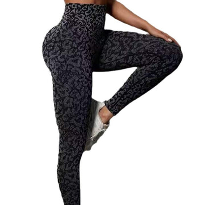 High Waisted Leopard Print Yoga Pants for Women Butt Lifting Quick Dry Fitness Leggings for Outdoor Running and High Intensity Workouts