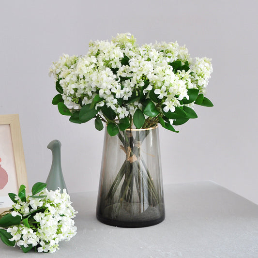 Elegant Faux Flower Bouquet - Stunning Short-Stemmed Osmanthus & Lilac Arrangements for Living Room and Dining Table Décor | Perfect Home Accent for All Seasons