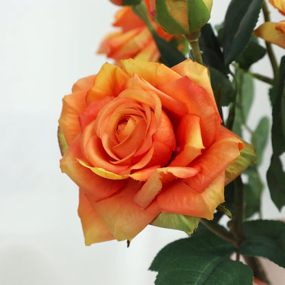 Luxurious Two-Head Rose Bouquet - Realistic Faux Flowers for Elegant Home and Hotel Decor in Living Room and Bedroom