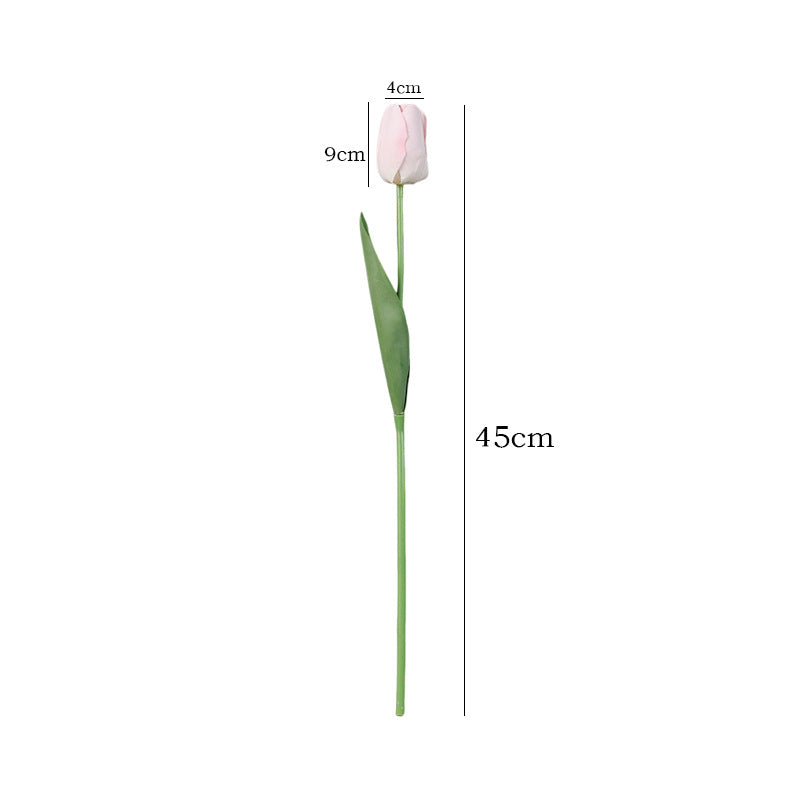 Luxurious Tulip Faux Flowers: Elegant Wet-Look Decorative Arrangements for Upscale Living Rooms and Dining Tables - Exquisite High-End Floral Centerpieces