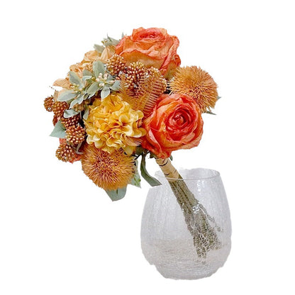 Stunning Faux Rose Bouquet - Elegant Light Luxury Textured Blooming Roses for Home Decor, Weddings, and Event Styling