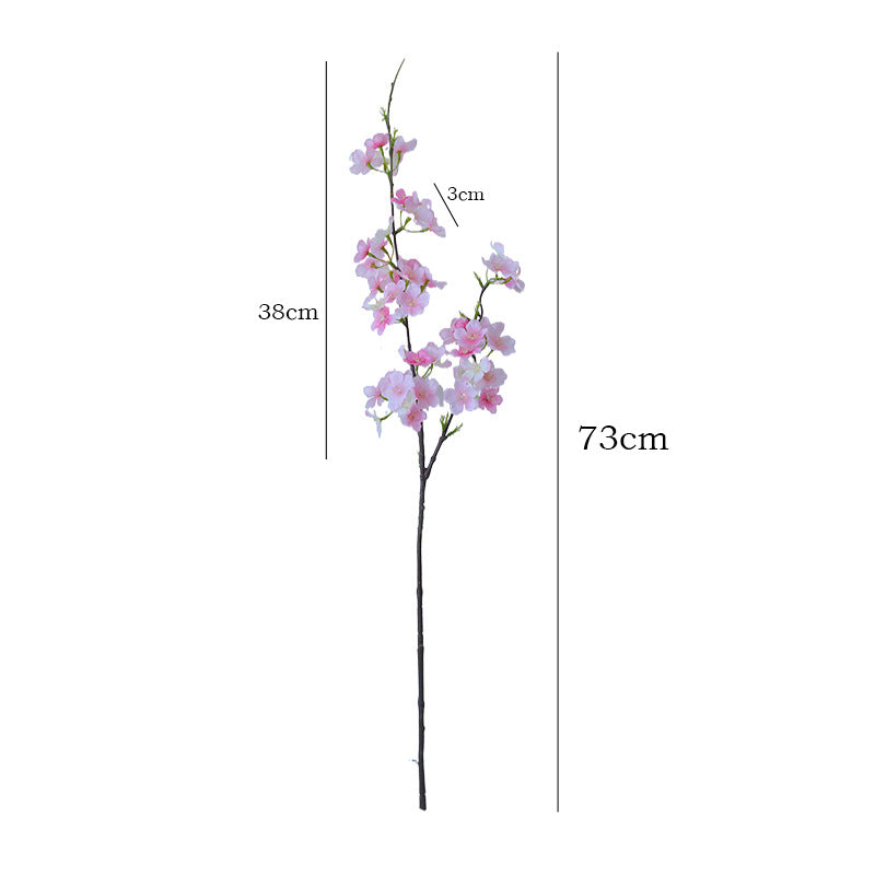 Stunning Realistic Double-Stem Silk Flowers - Japanese Cherry Blossom & Peach Blossom Arrangement for Living Room Décor, Window Display, Wedding Decorations, and Photographic Props