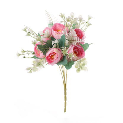 Beautiful Artificial Flower Bouquet - 6-Branch Peony Arrangement for Home Décor, Perfect for Living Room Decorations, Realistic Faux Flowers