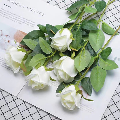 Realistic Rose Artificial Flowers for Stunning Living Room Décor | Elegant Faux Floral Arrangements | Perfect for Wedding Bouquets & Home Styling