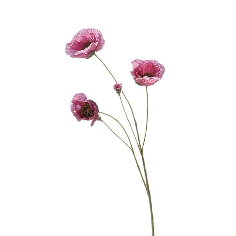 Realistic 5-Head Poppy Artificial Flowers for Home Decor, Wedding Backdrops, Photography Props - Beautiful Silk Floral Arrangements for Lasting Elegance