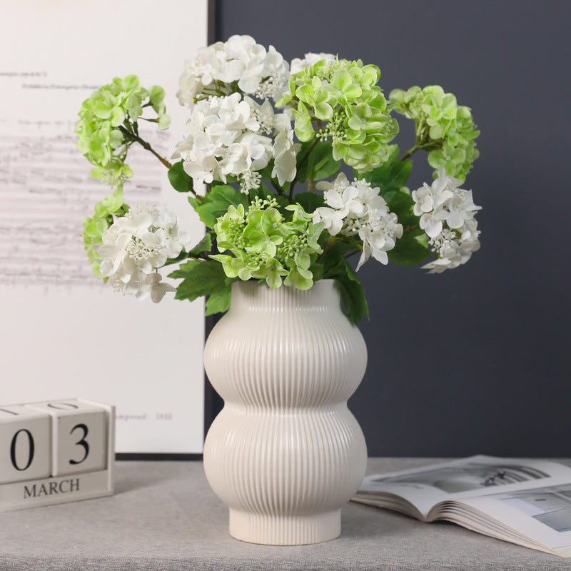 Realistic Touch Double-Headed Hydrangea Faux Flower - Fresh & Stylish Home Decor Ideal for Weddings and Events