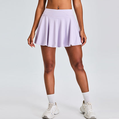 Women's Cross Over High Waisted Yoga Skirt with Built in Shorts and Functional Anti See Through Tennis Skirt for Active Fitness and Exercise