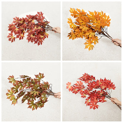 Artificial Red Maple Leaf Flowers for Wedding Decor - Lifelike Faux Green Plants for Stunning Event Decorations | INSDY1-4184A