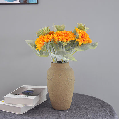 Realistic Layered Sunflower Artificial Flower Stem - Perfect for Home Décor, Living Room Arrangements, and Photography Props