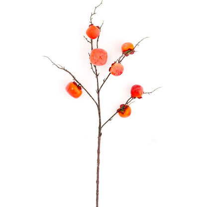 Realistic Artificial Persimmon Branch with 7 Fruits - Perfect for Home Decor, Hotels, and Retail Spaces - Luxurious and Exquisite Design for a Touch of Elegance