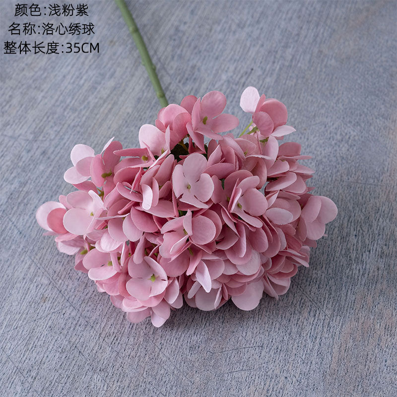 Realistic Hydrangea Macaron Floral Arrangement – Stunning Artificial Rose Plant Décor for Weddings & Events – INS Style - MW66773