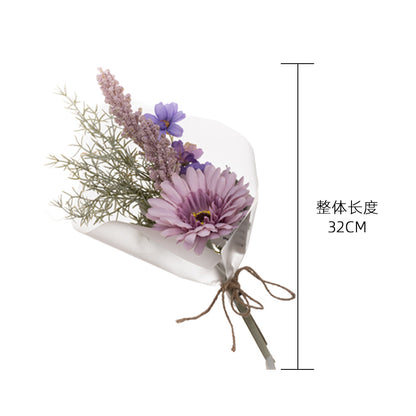 Charming Faux Flower Bouquet for Home Decor - Elegant Wedding Handheld Decoration - Wall Art Flower Arrangement CF01097