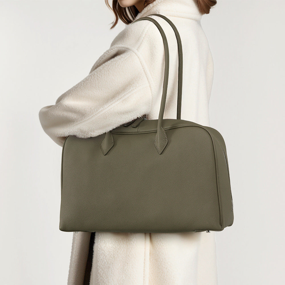 Chic Autumn Winter Luxury Women s Handbag Grain Leather Shoulder Bag Genuine Leather Purse for Fashion Forward Ladies