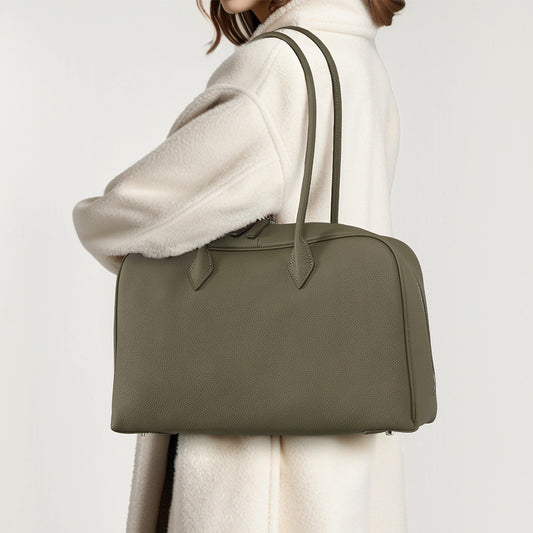 Chic Autumn Winter Luxury Women s Handbag Grain Leather Shoulder Bag Genuine Leather Purse for Fashion Forward Ladies