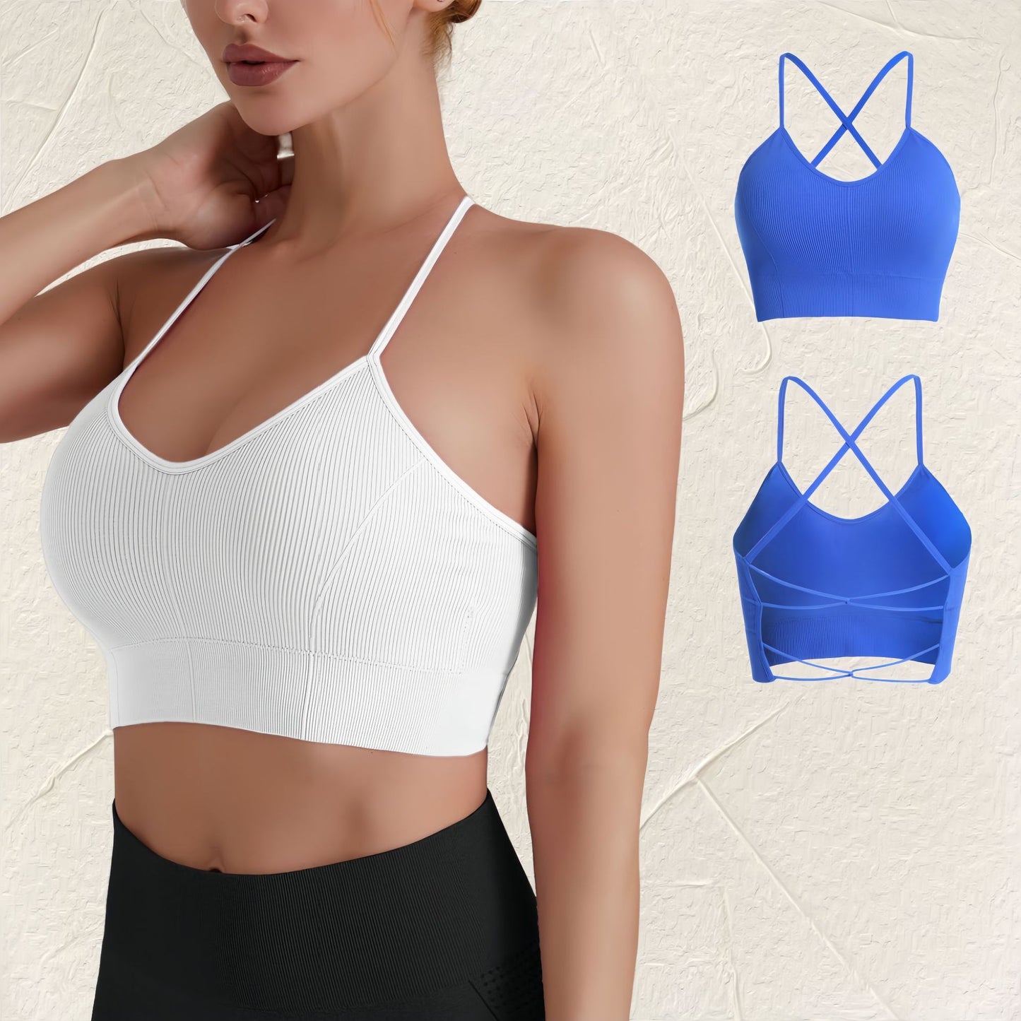 Spring Summer Yoga Vest with Adjustable Straps Anti Spill Sports Bra for Comfort and Support Cross Back Design for Enhanced Fit and Style