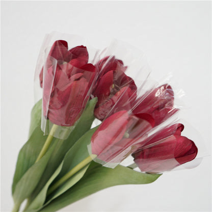 Luxury Realistic Touch Moisturizing Tulip Bouquet - Elegant Faux Flower Arrangement for Living Room and Dining Table Decor