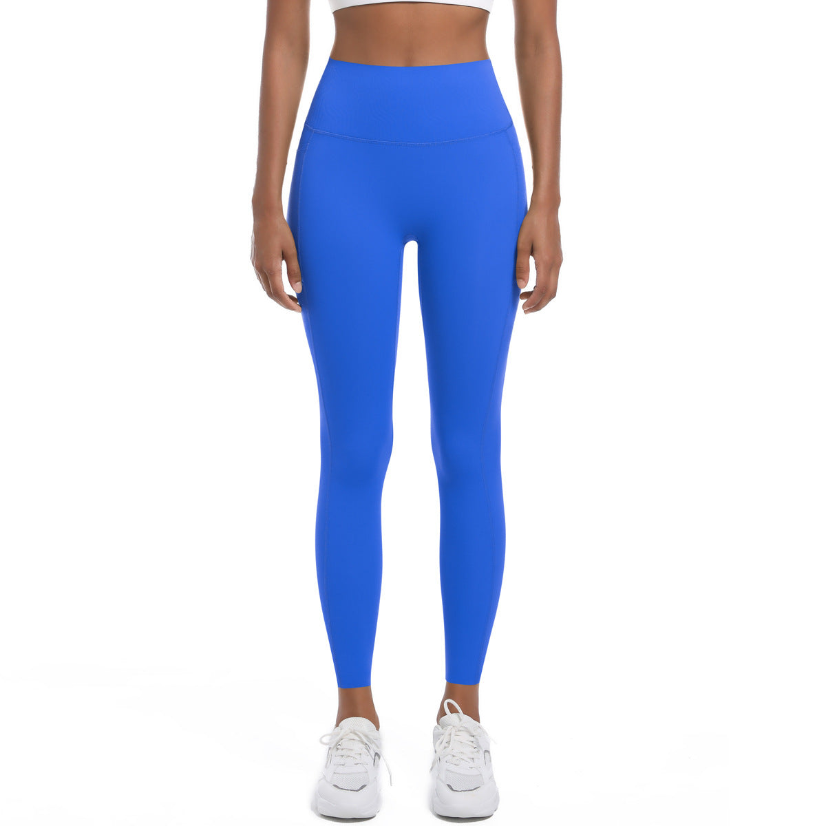 Seamless High Stretch Double Sided Nylon Solid Color Pocket Leggings for Women for Running Gym Yoga and Everyday Wear