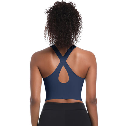 Seamless Cross Back Sports Bra for Women Comfortable Breathable and Yoga Fitness Tank Top with Inner Padding for Running and Workouts