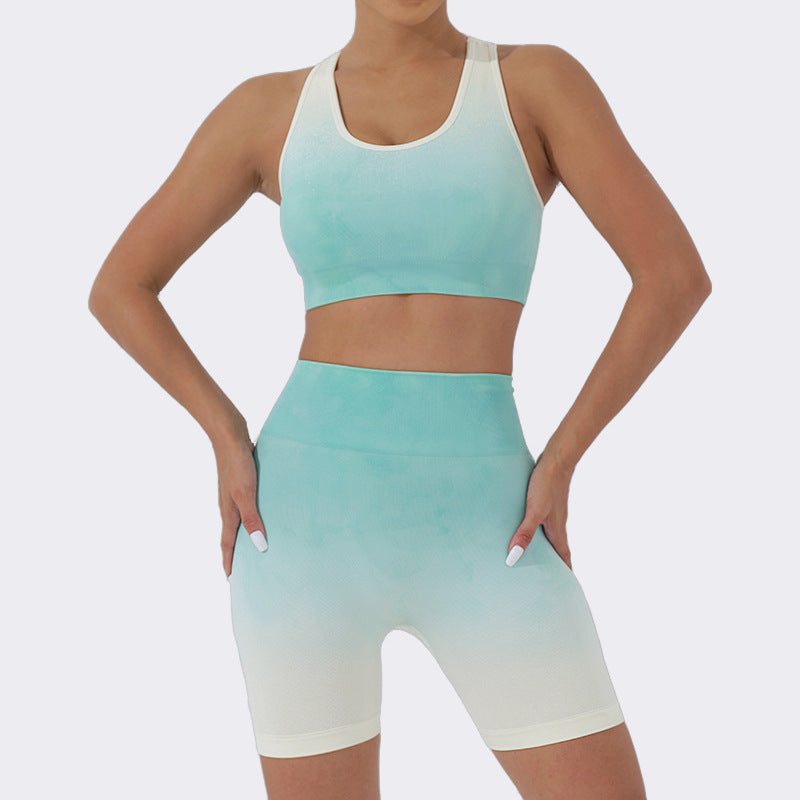 Women's Gradient Yoga Outfit Set for Fall Gym Workouts Yoga Sessions