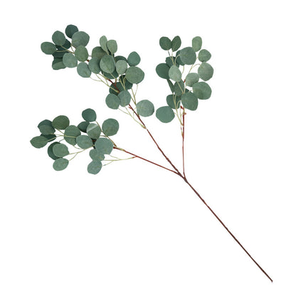 Lifelike 3-Branch Round Leaf Plant Décor for Weddings – Elegant Fan-Shaped Money Tree Leaves for Stunning Ceiling Decoration