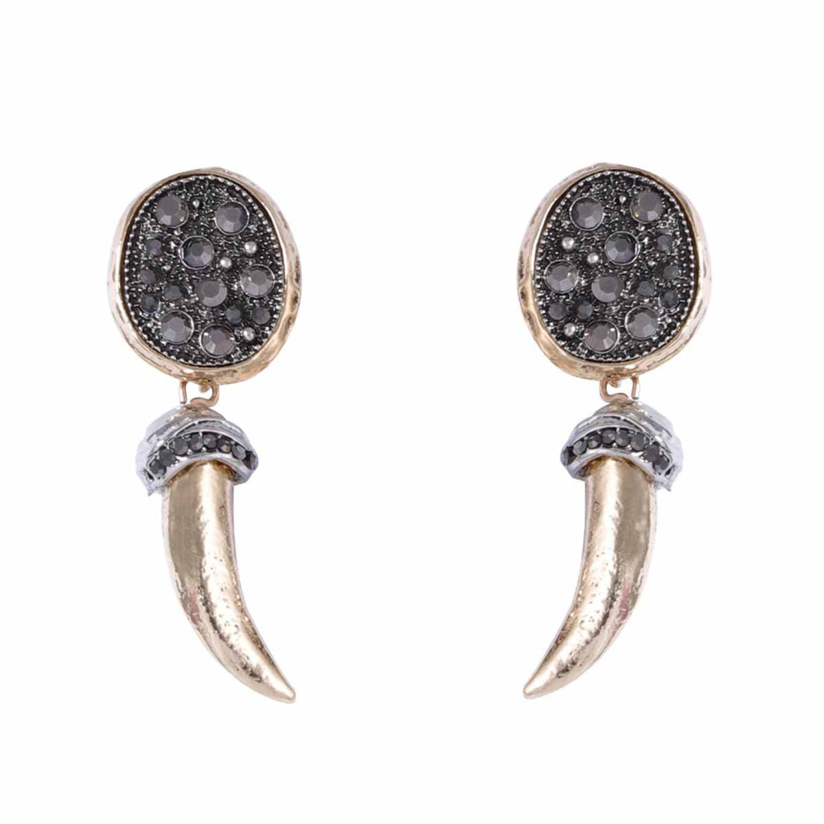 Vintage-Inspired Gleaming Animal Horn-Shaped Earrings – High-End Chic and Versatile Casual Wear for Everyday Style