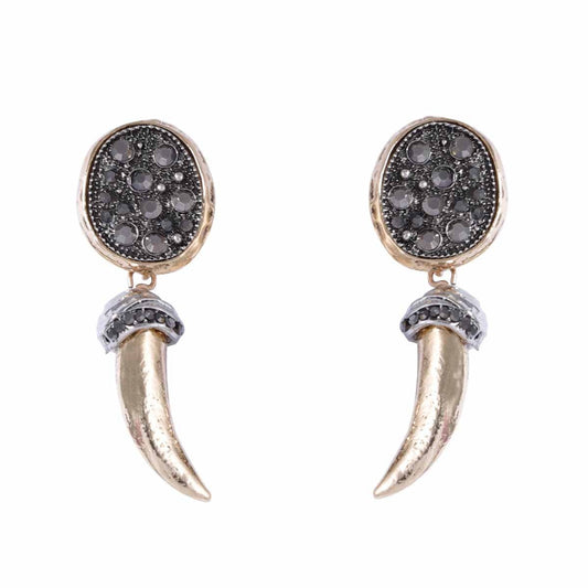 Vintage-Inspired Gleaming Animal Horn-Shaped Earrings – High-End Chic and Versatile Casual Wear for Everyday Style