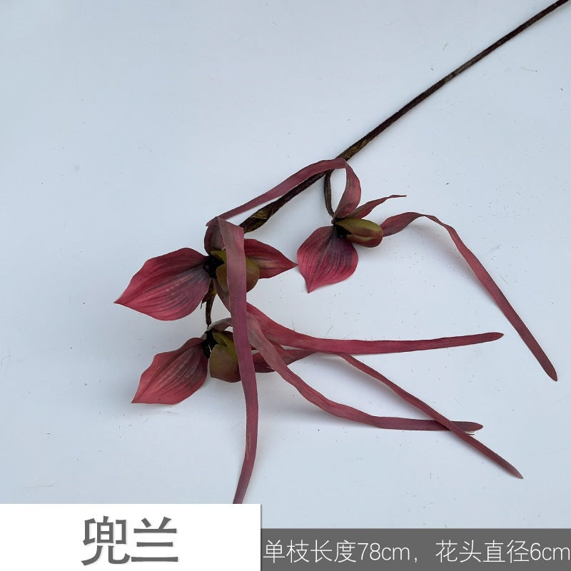 Authentic Single-Stem Cattleya Orchid Artificial Flower - Unique Spider Orchid Decor for Weddings and Home Spaces, Perfect Faux Floral Arrangement