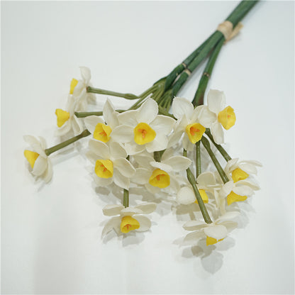 Soft Gel Narcissus Flower Bouquet for Elegant Living Room and Dining Table Decoration - Stunning Pot for Balcony Display and Luxurious Gift Idea