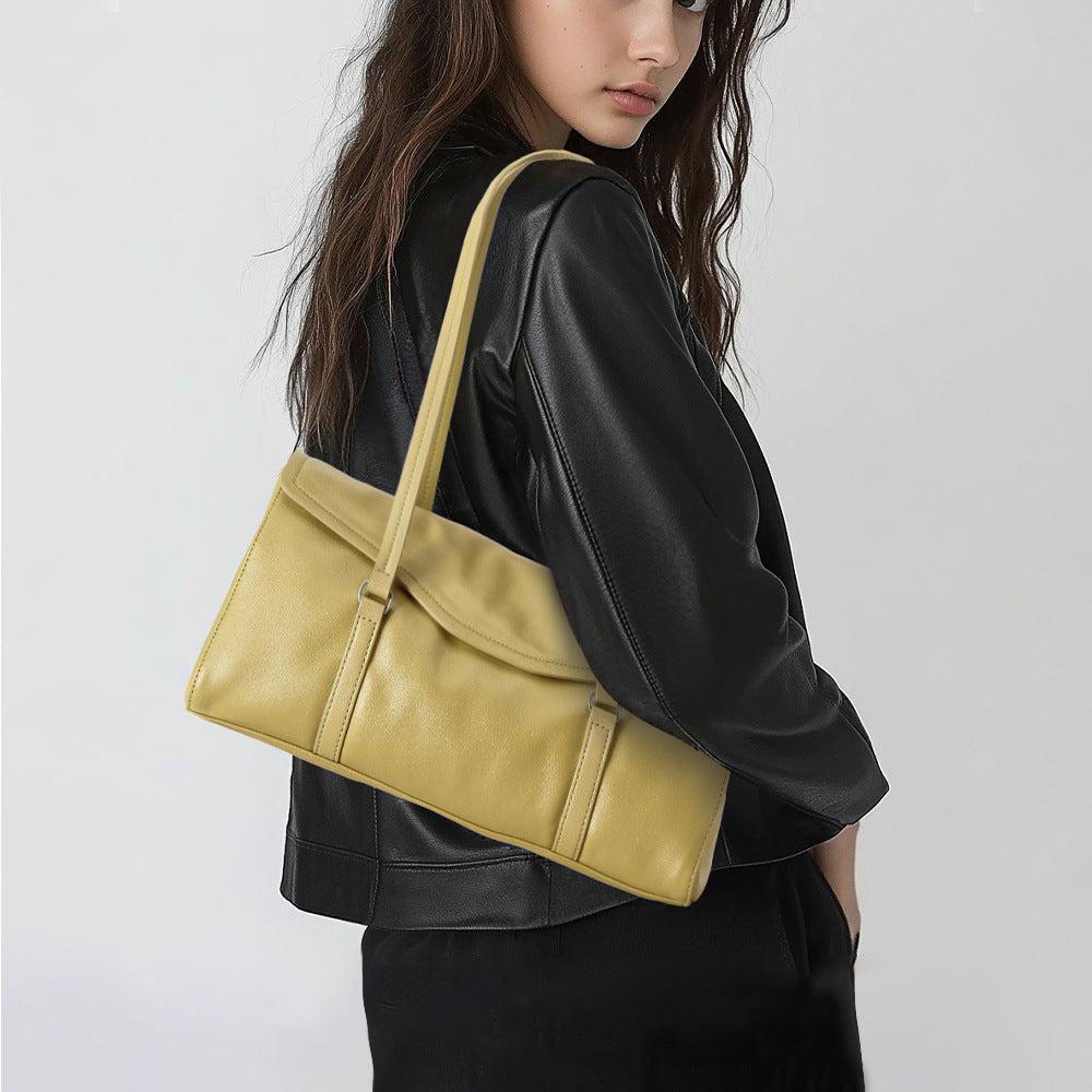 Luxurious French Inspired Genuine Leather Women's Underarm Bag Chic Cowhide Design for Effortless Style and Durability