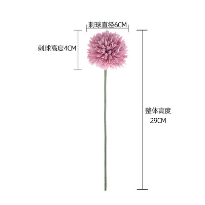 Vibrant Deep Pink Single Stem Dandelion Simulation Flower for Home Decor - Stunning Wedding Bouquet and Elegant Faux Rose Wall Arrangement | PJ1058