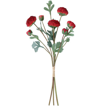 Realistic 3-Stem Faux Peony Bouquet - 9-Head Artificial Flower Arrangement for Home Decor, Photography Props & Event Styling