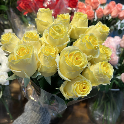 Ultra-Realistic Touch Hydrating Faux Floral Arrangement - Charming White Rabbit Rose Bouquet for Home Décor, Perfect as a Bridal Bouquet or Elegant Table Display