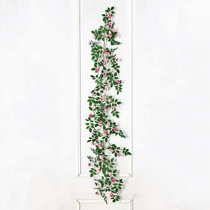 Lifelike Artificial Vines and Flowers - Faux Rose and Ivy Decor for Air Conditioning Ducts, Stylish Home and Event Decoration