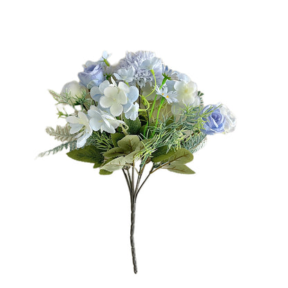 Stunning Silk Rose Hydrangea Bouquet - Lifelike Faux Flowers for Weddings, Home Décor, and Photography Props