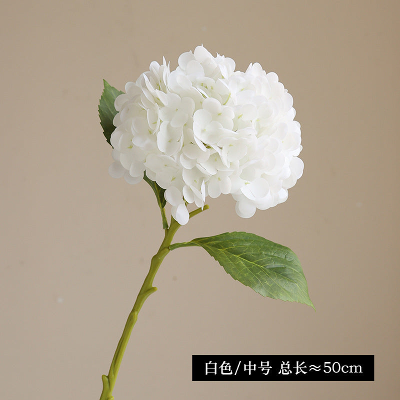 Realistic 3D Touch Hydrating Faux Hydrangea Flower Décor for Home, Dining Table, and Bedroom - Lifelike Silk Floral Arrangement Accent Piece