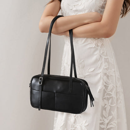 Luxurious French Inspired Genuine Leather Women's Underarm Bag Chic Cowhide Design for Effortless Style and Durability