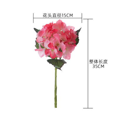 Realistic Short-Stemmed Hydrangea Artificial Flowers - Perfect for Weddings, Home Decor, and Special Events | Durable & Chic Decoration | Model MW07353