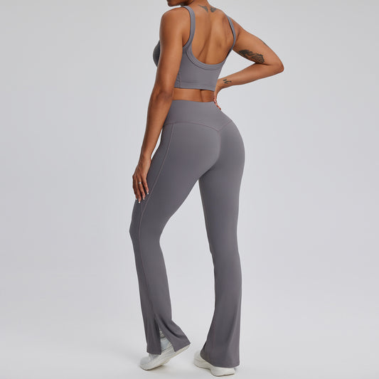 High Waisted Yoga Leggings and Supportive Sports Bra Set Women's Butt Lifting Workout Outfit for Comfort and Flexibility