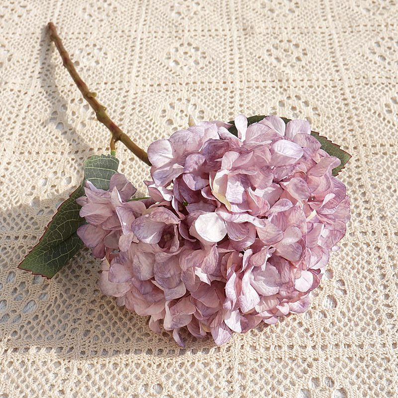 Realistic Artificial Hydrangea Stem - Elegant Baroque Style Faux Flower for Home Décor, Photography, and Wedding Decorations