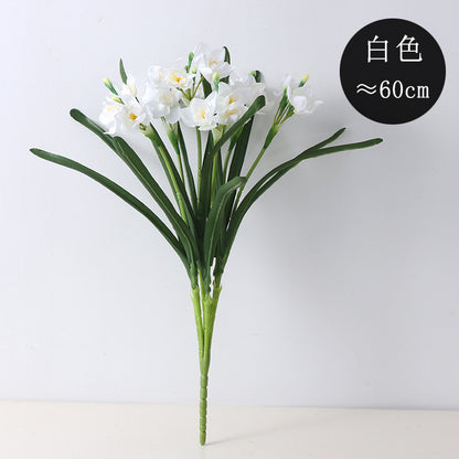 Realistic Artificial Yellow Daffodil Bouquet - Perfect Table Decor for Home and Office - Vibrant Indoor Decorative Flowers