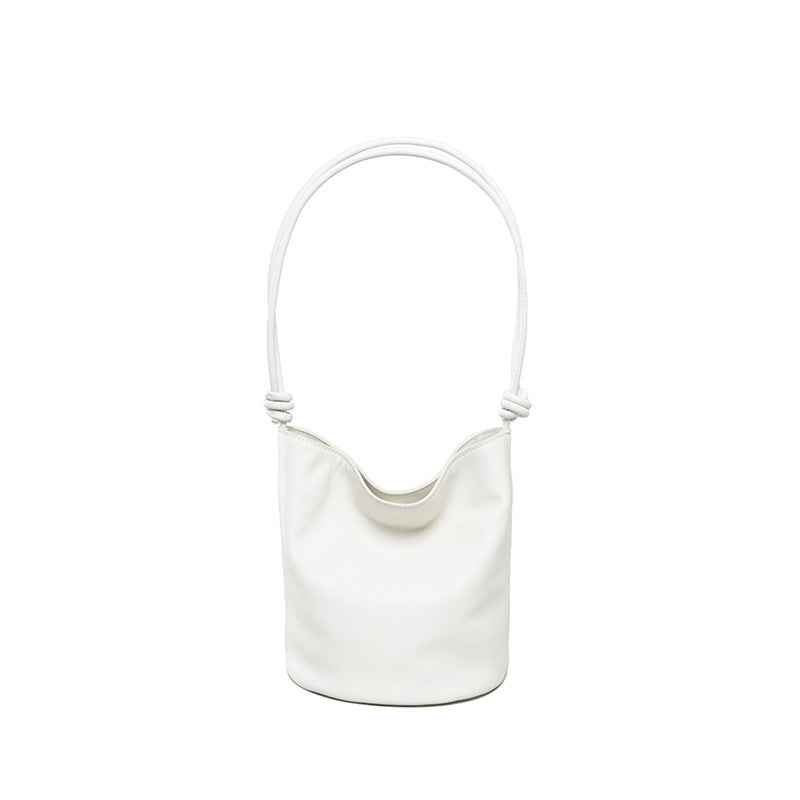 Spring One Shoulder Bag for Women Grain Leather Crossbody Bucket Bag