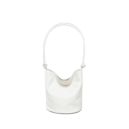Spring One Shoulder Bag for Women Grain Leather Crossbody Bucket Bag