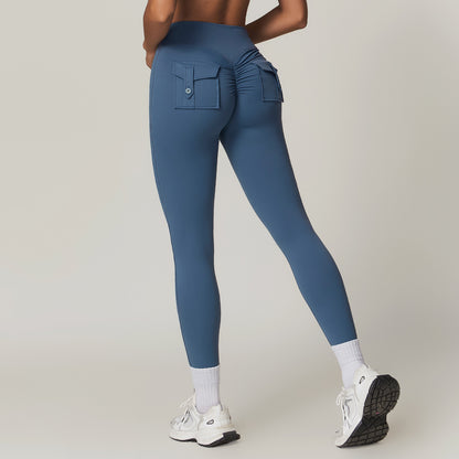 High Waisted Yoga Pants with Pockets Peach Butt Enhancing Fitness Leggings for Comfort and Style Model 8882