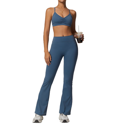 High Waisted Pocketed Yoga Set for Women Bust Enhancing Tummy Control Shaping Activewear Model 8882