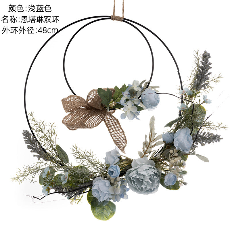 Entaling Double Ring Faux Flower Arrangement - Elegant Home Decor for Weddings, Stylish Handheld Bouquet, Beautiful Wall Decor, Perfect for Any Occasion - CF01075