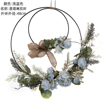 Entaling Double Ring Faux Flower Arrangement - Elegant Home Decor for Weddings, Stylish Handheld Bouquet, Beautiful Wall Decor, Perfect for Any Occasion - CF01075